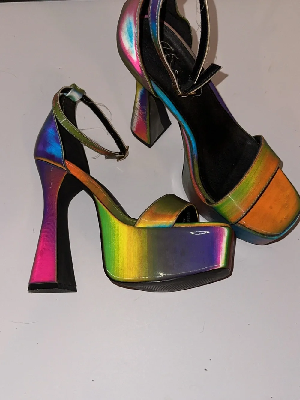 Dollskill x Poster Girl Groovy Afterparty Invite Platform Heels - Iridescent
